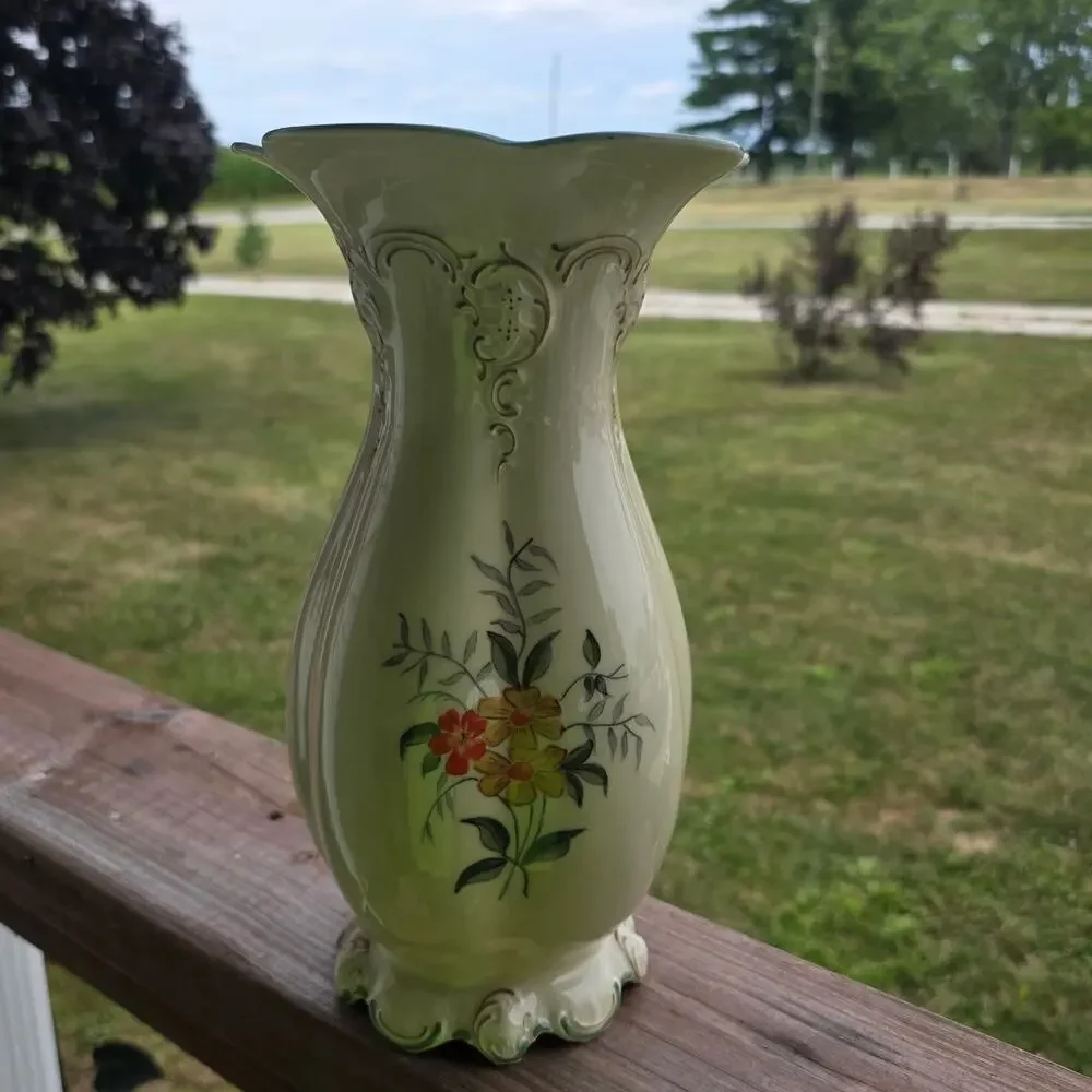 Vintage Rosenthal Germany Hand Painted Porcelain Floral Vase 12